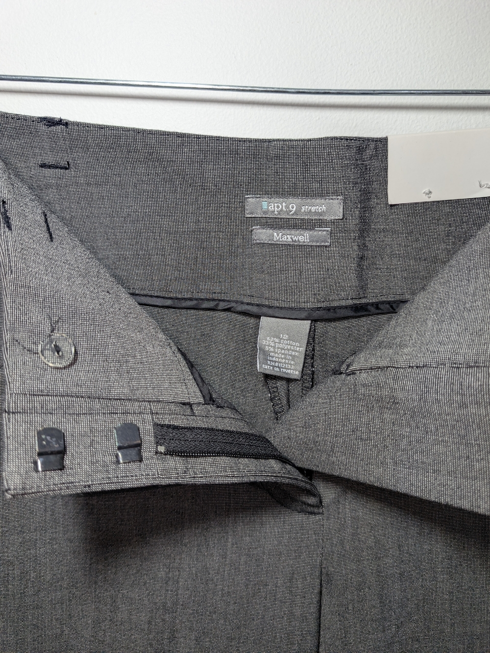 Apt. 9 Charcoal Gray Maxwell Stretch Dress Trousers Womens 12 - Picture 5 of 7